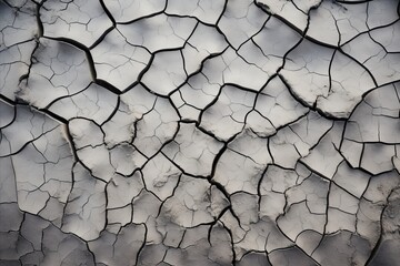 cracked soil in the desert, top view