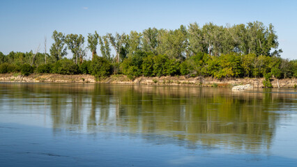 Fototapeta na wymiar Missouri River as seen from Steamboat Trace Trail near Brownville, Nebraska