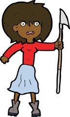 cartoon woman with harpoon