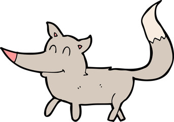 cartoon little wolf