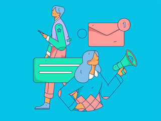 Business People Flat Vector Concept Operation Hand Drawn Illustration
