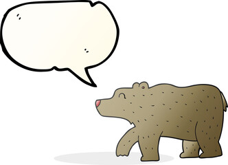 freehand drawn speech bubble cartoon bear