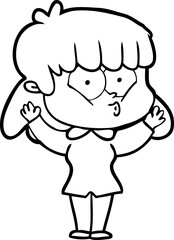 cartoon whistling girl