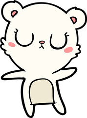 peaceful cartoon polar bear