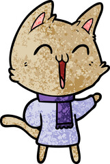 happy cartoon cat