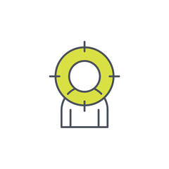 Vector sign of the head hunting symbol isolated on a white background. icon color editable.