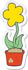 sticker of a cute cartoon flower