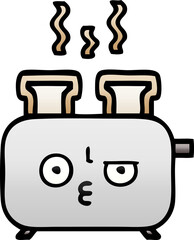 gradient shaded cartoon of a of a toaster