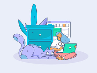 Business People Flat Vector Concept Operation Hand Drawn Illustration
