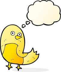 cartoon bird with thought bubble