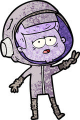 cartoon tired astronaut