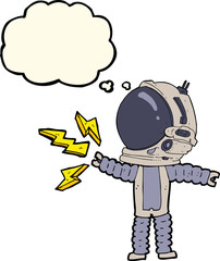 cartoon astronaut with thought bubble