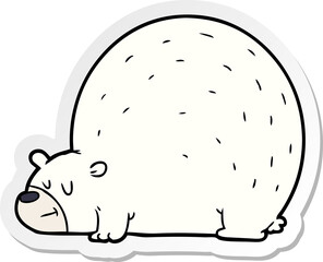 distressed sticker of a polar bear cartoon
