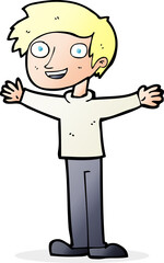 cartoon enthusiastic man