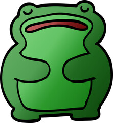 funny cartoon doodle frog