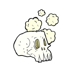 cartoon dusty old skull