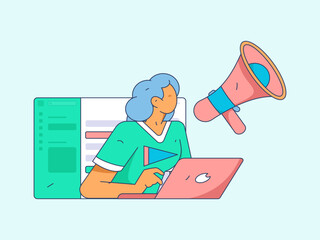 Business People Flat Vector Concept Operation Hand Drawn Illustration
