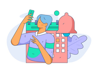 Business People Flat Vector Concept Operation Hand Drawn Illustration
