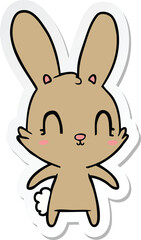 sticker of a cute cartoon rabbit