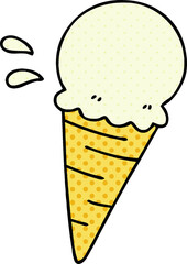 comic book style quirky cartoon vanilla ice cream
