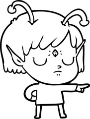 Fototapeta premium cartoon alien girl