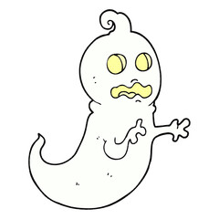 freehand drawn cartoon ghost