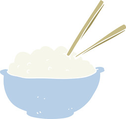flat color illustration of bowl of rice