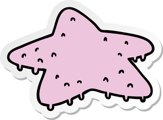 hand drawn sticker cartoon doodle of a star fish