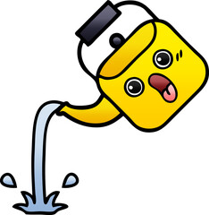 gradient shaded cartoon of a pouring kettle