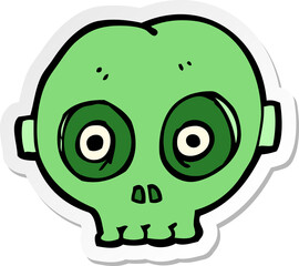 sticker of a cartoon halloween skull mask