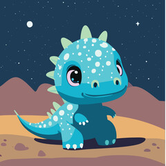 Little dino dragoon dinosaur cute illustration vector cartoon animal 
