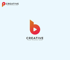 b / P letter Abstract, modern, minimalist and timeless logo design icon. Company logo ideas.