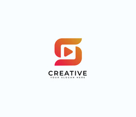 S letter, video payer, Abstract, modern, minimalist and timeless logo design icon. Company logo ideas.