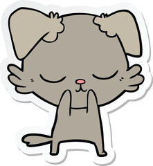 sticker of a cute cartoon dog