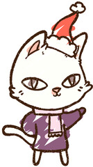 Christmas Cat Chalk Drawing