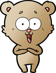 laughing teddy  bear cartoon