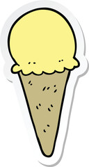 sticker of a cartoon ice cream