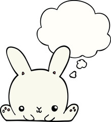 cartoon rabbit with thought bubble