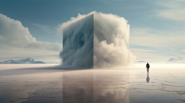 Chilled Mystery: The Giant Box Concealed by Billowing Clouds