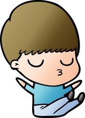 cartoon calm boy