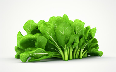 3D render of "Green leafy vegetables" on a white background. 