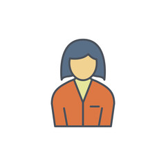 Vector sign of the businesswoman symbol isolated on a white background. icon color editable.