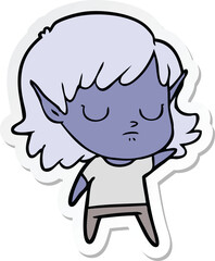 sticker of a cartoon elf girl