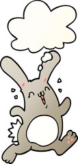 cartoon rabbit with thought bubble in smooth gradient style
