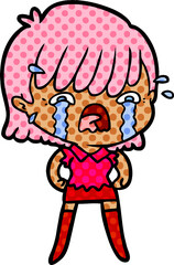 cartoon girl crying