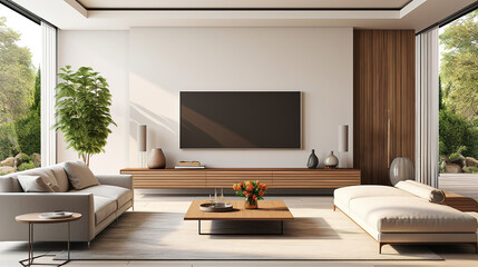 Stylish Living Room Featuring a State-of-the-Art TV