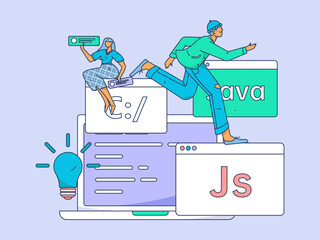 Business People Flat Vector Concept Operation Hand Drawn Illustration
