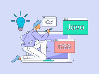 Business People Flat Vector Concept Operation Hand Drawn Illustration
