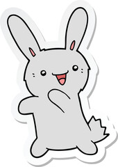 sticker of a cartoon rabbit