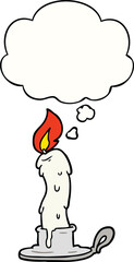 cartoon candle with thought bubble